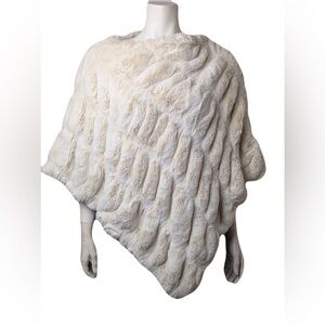 Cream Faux Fur Poncho